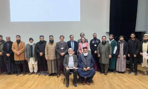 Members of The Muslim Council of Peterborough, Faizan-e-Madinah Mosque and Jude Macdonald during training event for madrassa teachers.